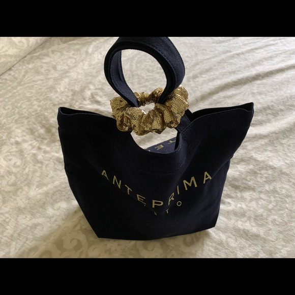 Anteprima small fabrics tote with golden sequins elasticized band - Picture 3 of 14